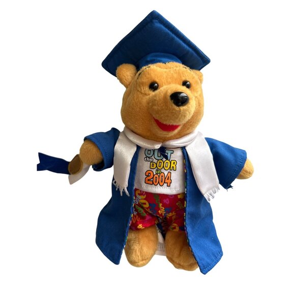 Vtg Disney Winnie The Pooh Graduation 2004 Plush Toy Cap & Gown 8 Inches Tall - Picture 7 of 7